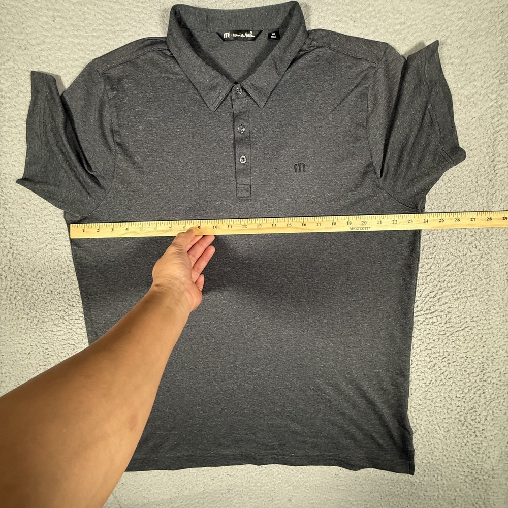Travis Mathew Shirt Mens XXL Gray Performance Golf Polo Stretch Casual Preppy - Picture 6 of 11